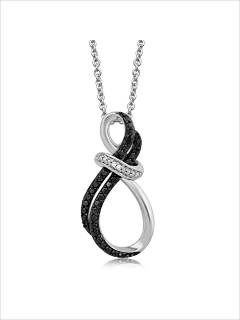 925 Sterling Silver Diamond Infinity Pendant Necklace for Women